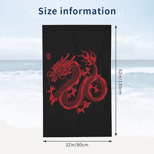 Miniatura 4 de Toalla de playa de dragón chino absorbente toallas de baño toallas de playa de gran tamaño súper 32 x 52 pulgadas
