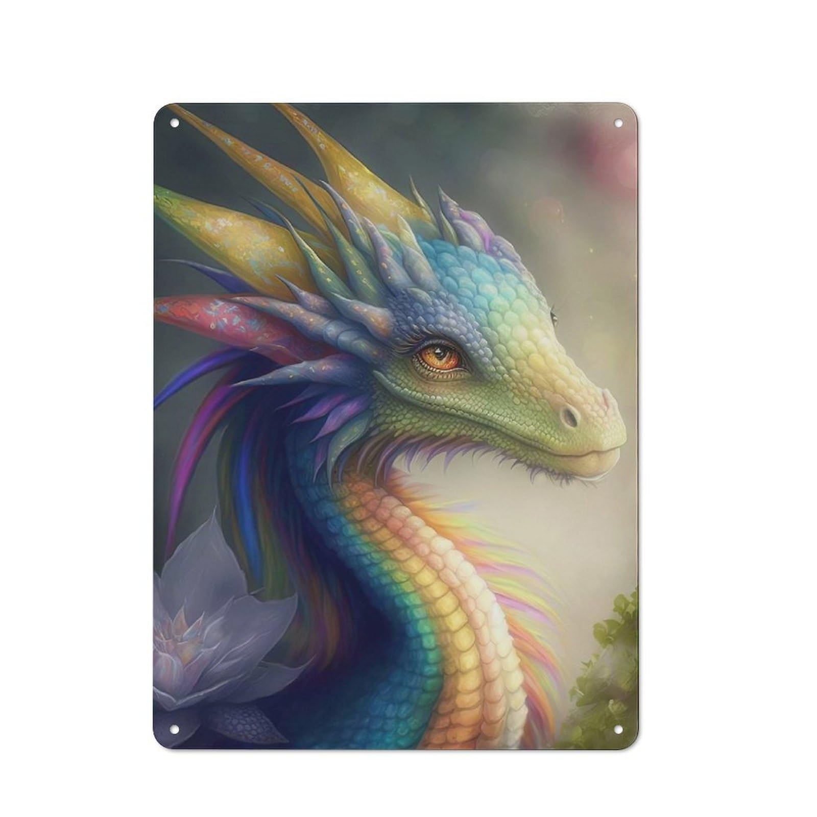 Junmoney Style For Guest Room Or Hallway, The Dragon Xiandu Vintage Metal Sign 40X30cm, New-Space Wall Decor For Home Decor Collectors