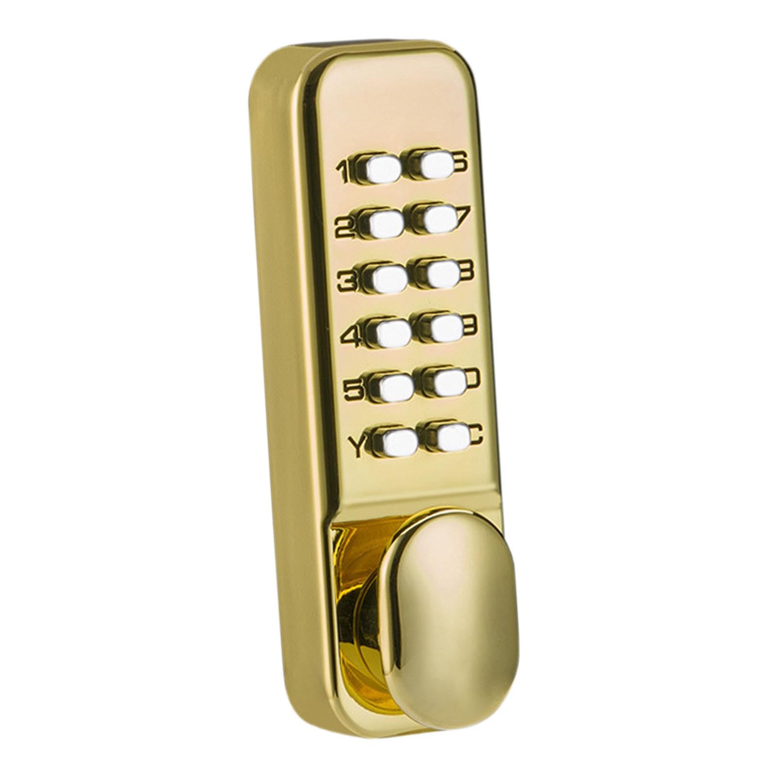 MagiDeal Serrure de Porte à Code Mécanique, Combinaison Dorée de Code Chiffres sans Clé, Verrouillage à Mot de Passe avec Poignée pour Porte, Or