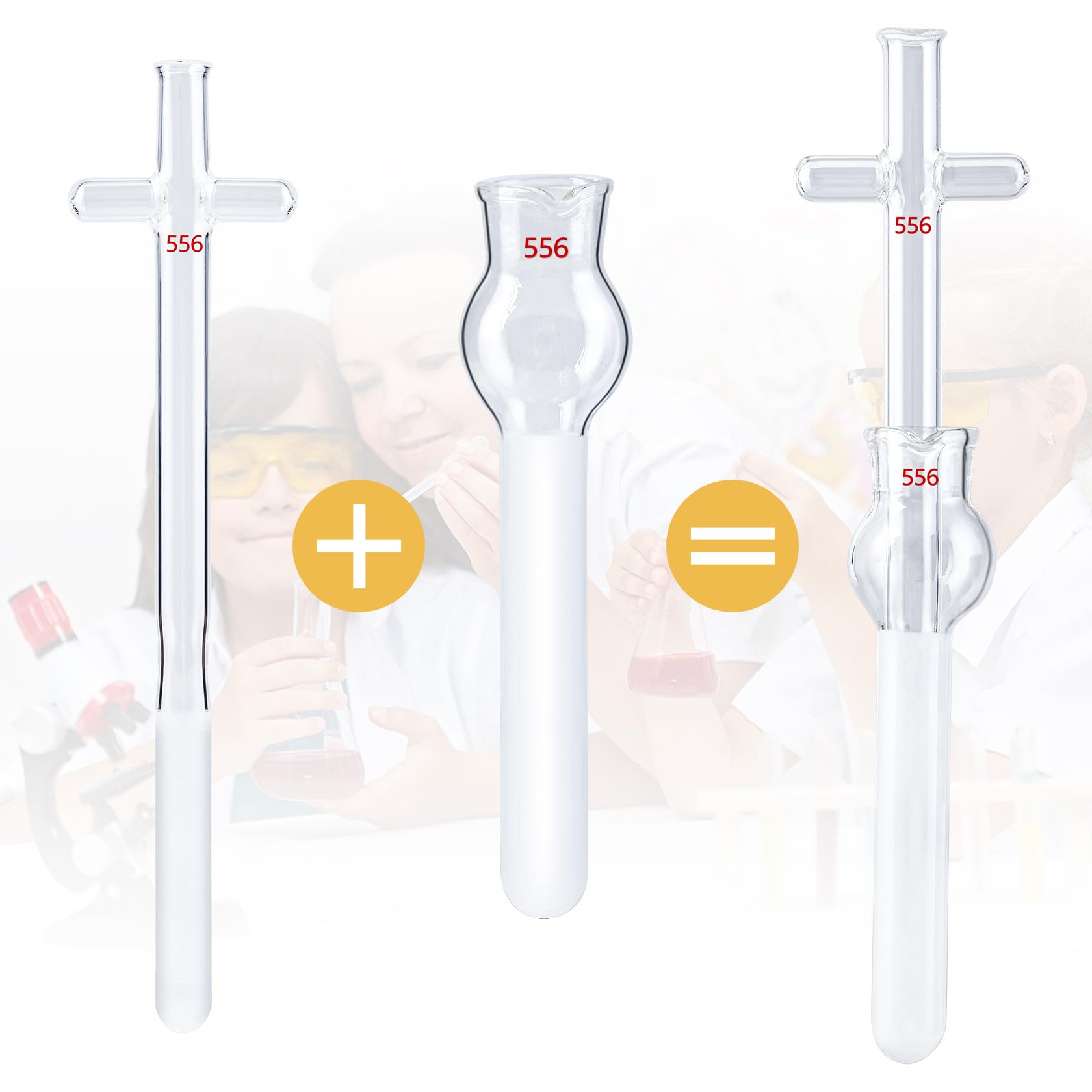 4E's USA Tissue Grinder 4 Sets – 15 ml Glas Dounce Homogenisator Tissue Grinder Tube mit Stößel, aus Borosilikatglas mit Kreuzgriff