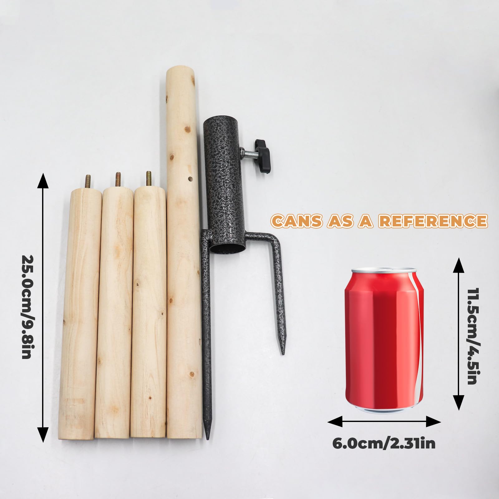 Chicken Perch Toy for Coop, Wooden Perch Stand with Metal Ground Plug for Chicken House Accessories, Chicken Enrichment Toys, Toys for Chicken, Hens, Geese, Ducks, Turkeys, Poultry