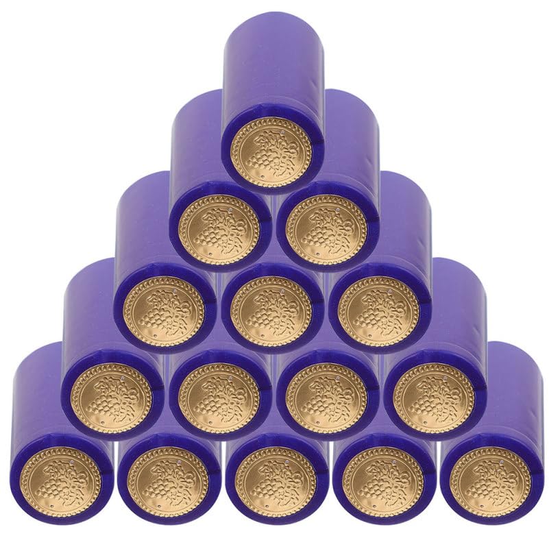 30 Pieces PVC Heat Shrink Capsules Hot Sauce Bottles 30 x 60mm Wine Bottles Sealing Capsules Shrink Caps for Home Winery and Wineshop, Purple