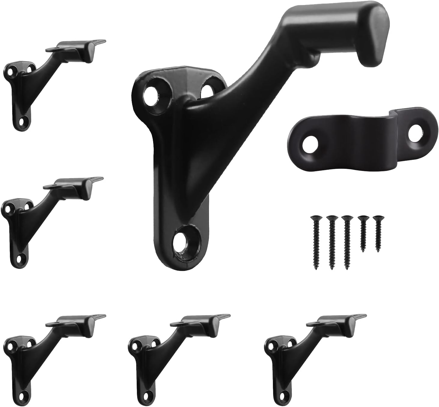 Handrail Stair Brackets 3" Oil Rubbed Bronze Finish, 6 Pack Heavy Duty Support Hardware for Stairways with Screws, Staircase Hand Rail Bracket for Home or Office, HOME MASTER HARDWARE Oil Rubbed Bronze 6 Pack 6 Pack