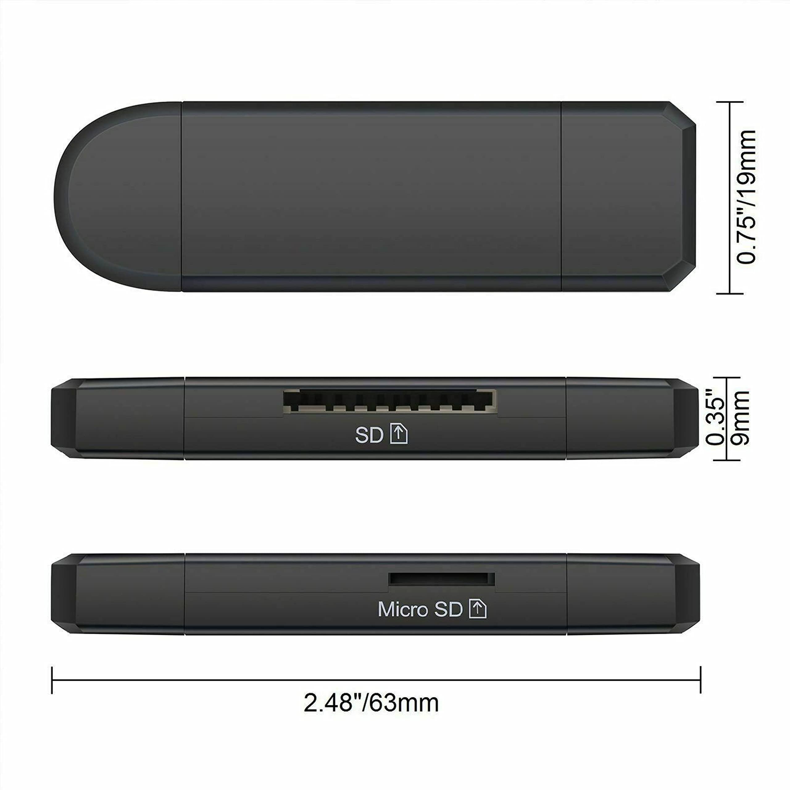 FDBV Micro USB OTG Adapter and USB 2.0 Portable Memory Card Reader for SDXC, SDHC, SD, MMC, RS-MMC, Micro SDXC, Micro SD, Micro SDHC Card and UHS-I Card