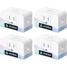 meross Matter Smart Plug, Energy Monitoring Smart Outlet, Wi-Fi Plug Work with Alexa, Apple HomeKit, Google with Schedule Timer, 15A/1800W, 100% Privacy Matter Smart Home, App &amp; Voice Control 4 Pack