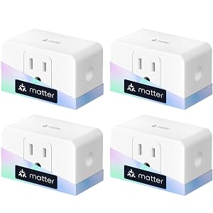 meross Matter Smart Plug Energy Monitoring Smart Outlet Wi-Fi Plug Work with Alexa Apple HomeKit Google with Schedule