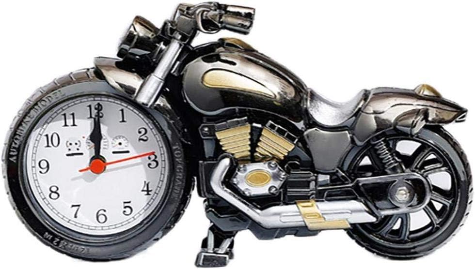 NXZ Golden Motorbike Shpe Desk & Shelf Clock for Home & Office Decor, Table Alarm Clock (Brown)