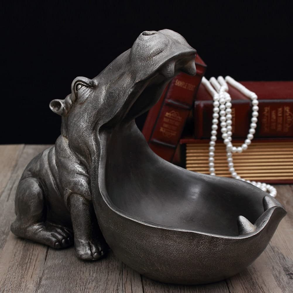 Hippo standbeeld thuis hars nijlpaard beeldje leuke snoep schotel