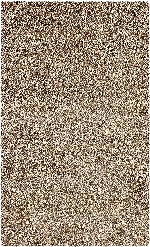 Image of AROMICK Modern Polyester Anti Slip Shaggy Fluffy Rug and Carpet for Living Room, Bedroom & Dining Room (2 x 6 Feet, Beige)