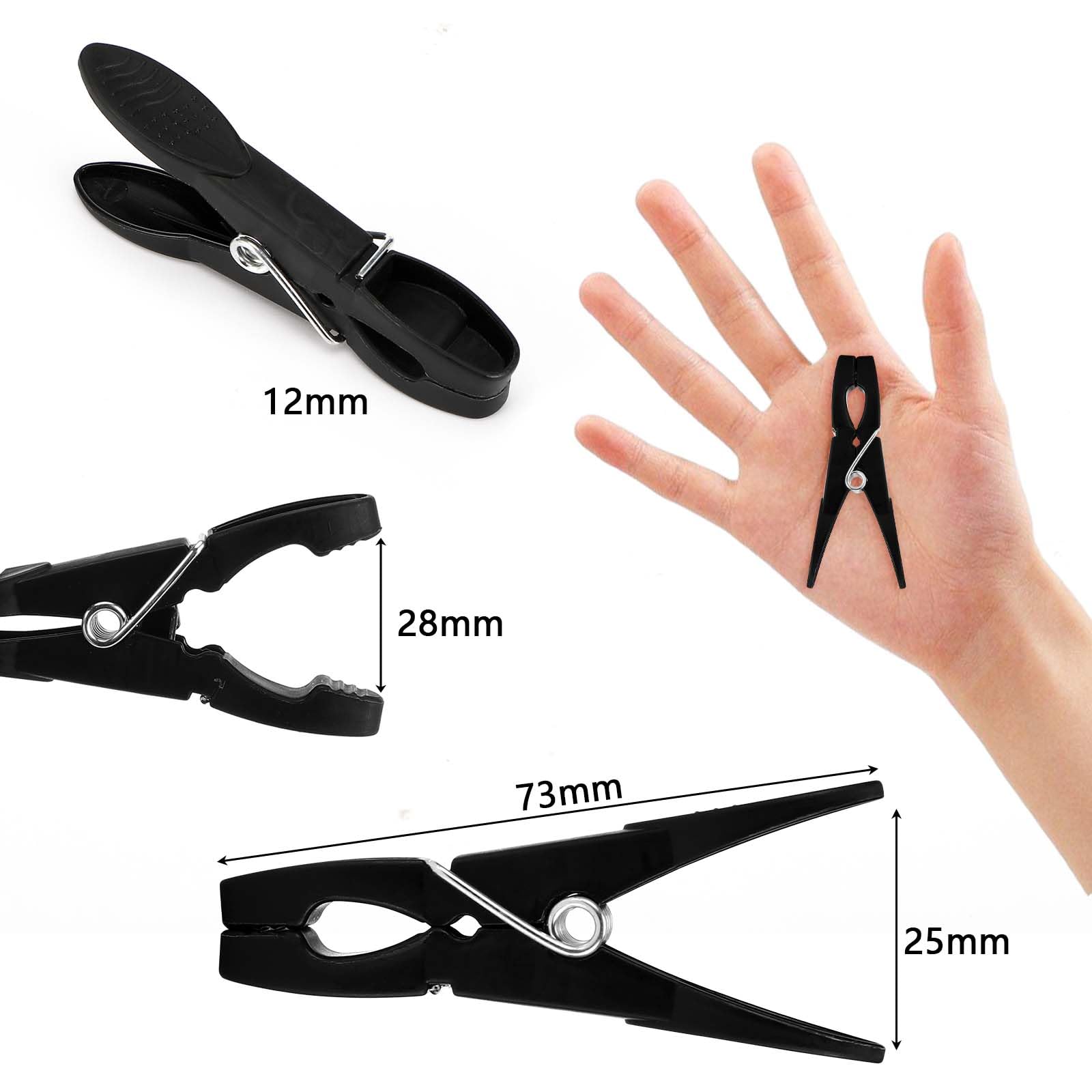 Collazoey 60 Piezas Pinzas para Ropa Antideslizantes,Negras/Blancas Pinzas de plastico, Fuerte Pinzas de Ropa,No Deja Marcas,para Tendedero o Tendedero, Toalla, Ropa, Calcetines