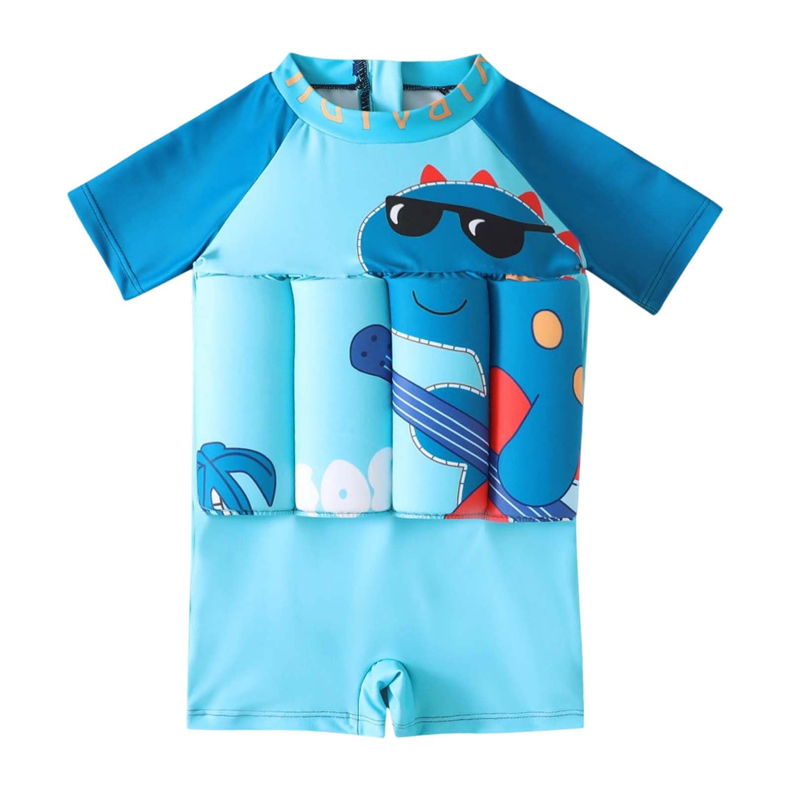 Maillot de Bain Flottant Une Pièce pour Bébé Garçon Filles Combinaison Flottante à Flottabilité Réglable à Manches Courtes Combinaison de Surf Rash Guard Vêtements de Plage D'été