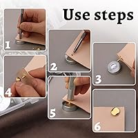 Vista 3 de TLKKUE 240 juegos de remaches para cuero, 3 tamaños, remaches tubulares de doble tapa, 4 colores, remaches de cuero con martillo de goma, kit