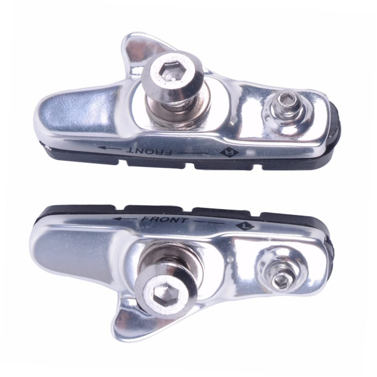 Happyyami 3paia Pastiglie Freni per Bici da Corsa e Mountain Bike Lega di Alluminio Silenziose e Resistenti all Usura Design Curvato Compatibili con Freni c Argento