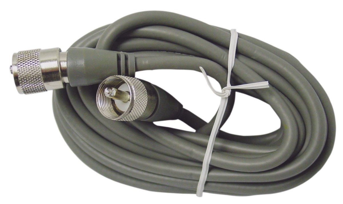 Barjan 360528 Diesel - 9 Ft. Rg8X 95 Percent Shielded Grey Coax Cable With Molded Pl259 Connectors On Each End