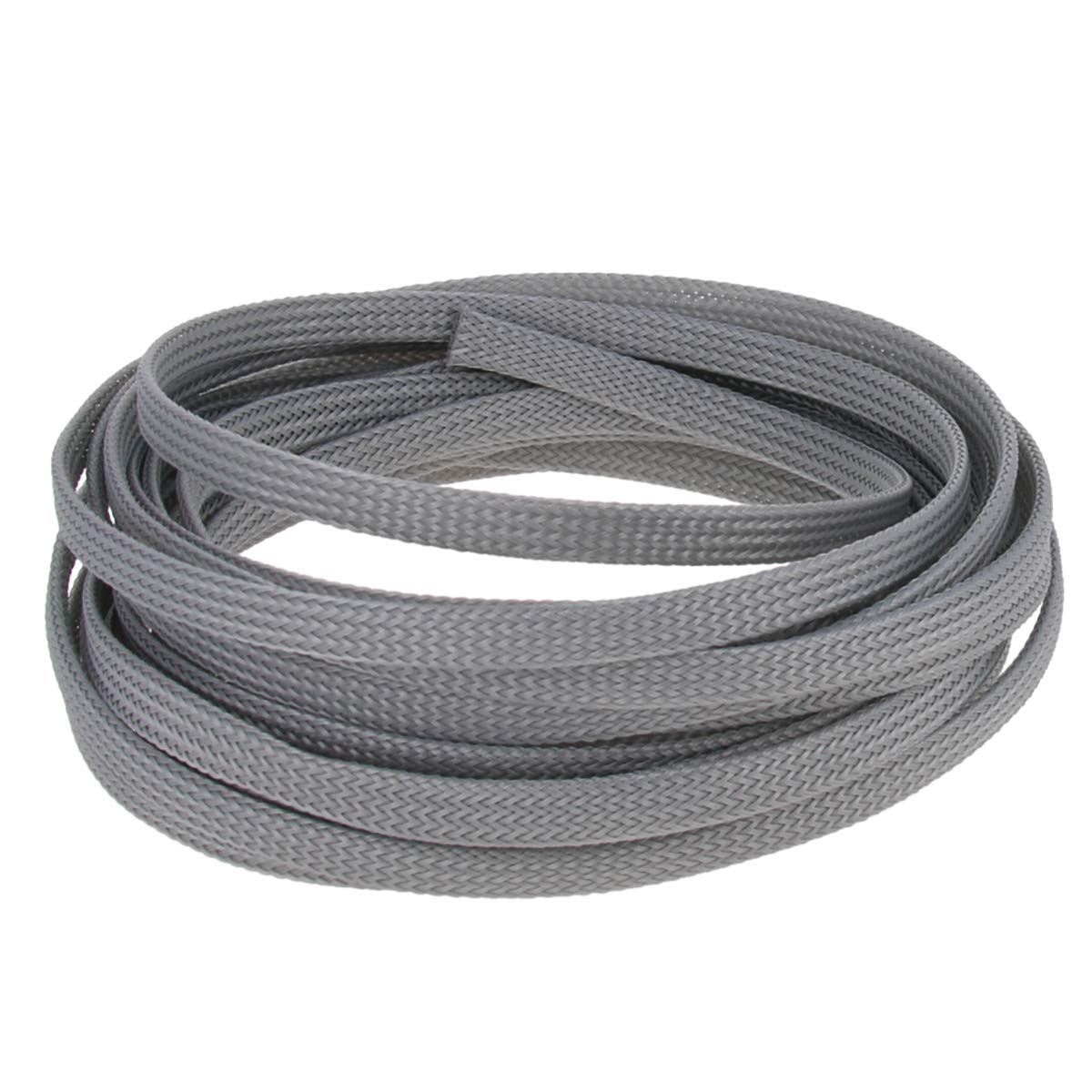 Othmro PET Braided Expandable Sleeving Wrap 6mm x 5m Gray Cable Management Sleeve Cord Organizer for Wrap Protect Cables