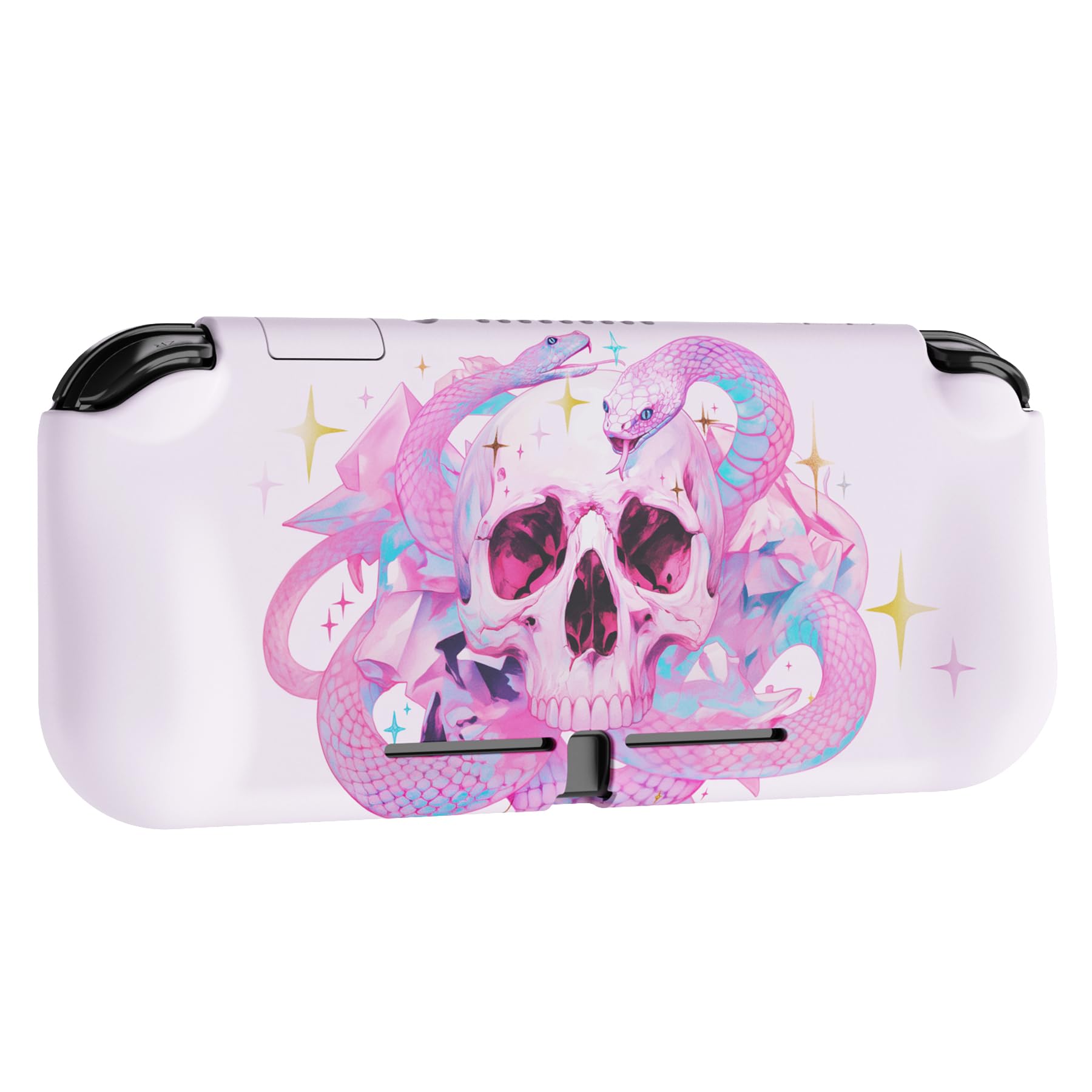 playvital ZealProtect Protective Case for Nintendo Switch Lite, Hard Shell Grip Cover for Nintendo Switch Lite w/Screen Protector & Thumb Grip Caps & Button Caps - Celestial Serpent's Embrace — view 7