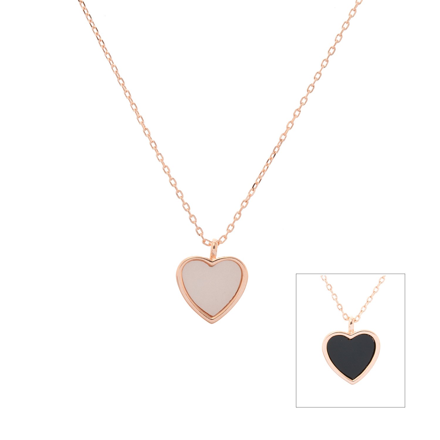 Aaishwarya Reversible Black & White Heart (2 in 1) Pendant Necklace/chain for Women & Girls | Necklace for Women | Chain for Women | Necklace | Pendant for Women | Necklace for Girls | Chain (B015UDZ0GA) Amazon Price History, Amazon Price Tracker