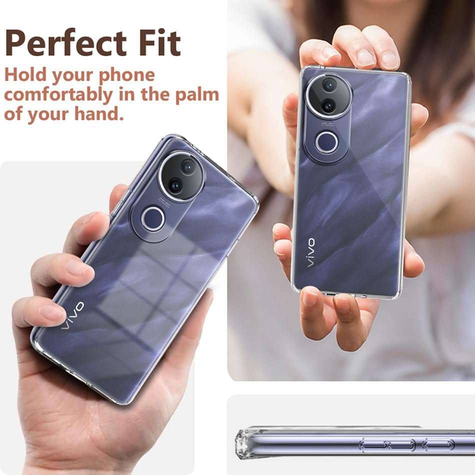 Image of COVERBLACK Flexible Rubber Case Back Cover Compatible for Vivo V2427 / V50 / V50e 5G - Transparent