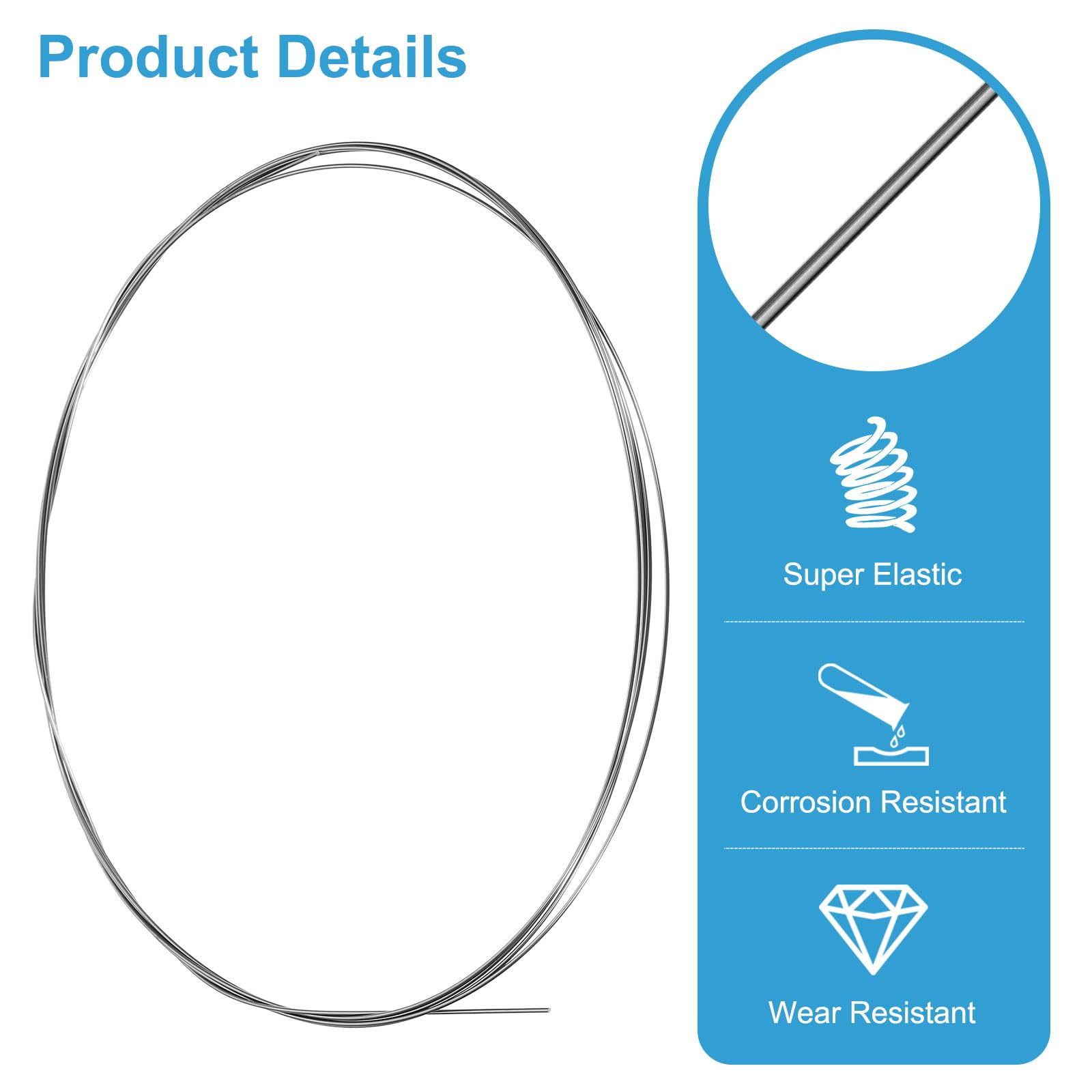Nitinol Wire - 6.6ft Shape Memory Spring Steel -3