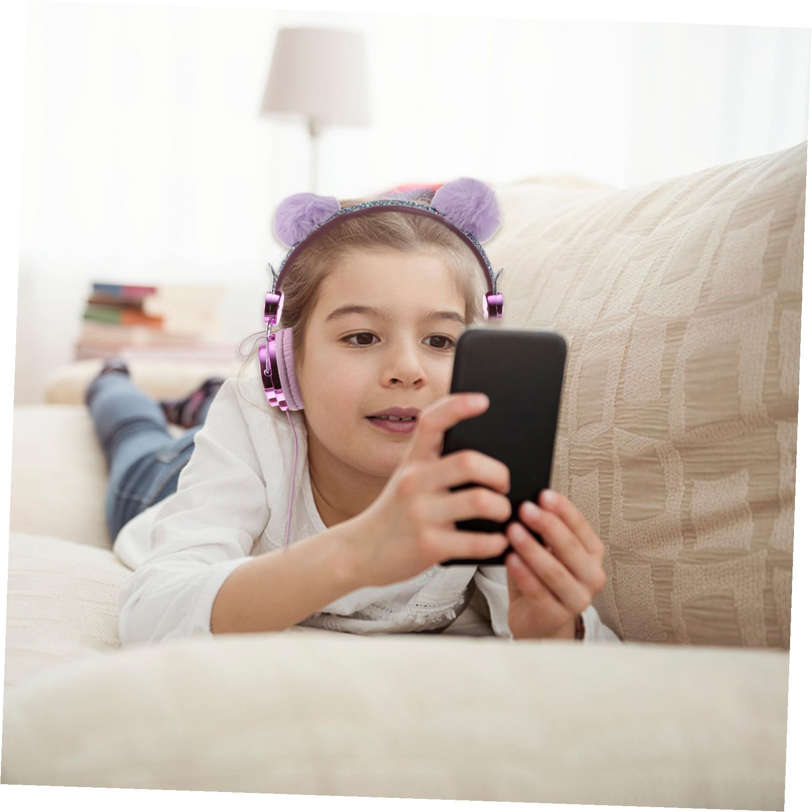 UKCOCO 2 Pièces Écouteurs Casque pour Enfants Casque Audio Filaire Casque De Lumière LED Casque Filaire avec Micro Casques De Moniteur De Casque Licorne Fille Abdos dans L'oreille
