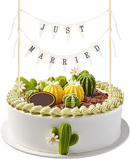 Just Married Cake Banner Wedding Cake Topper Personalized Just Married Cake Topper Vintage Affair Rustic Just Married Wedding Cake Bunting Topper Just Married Cake Sign Just Married Decorations