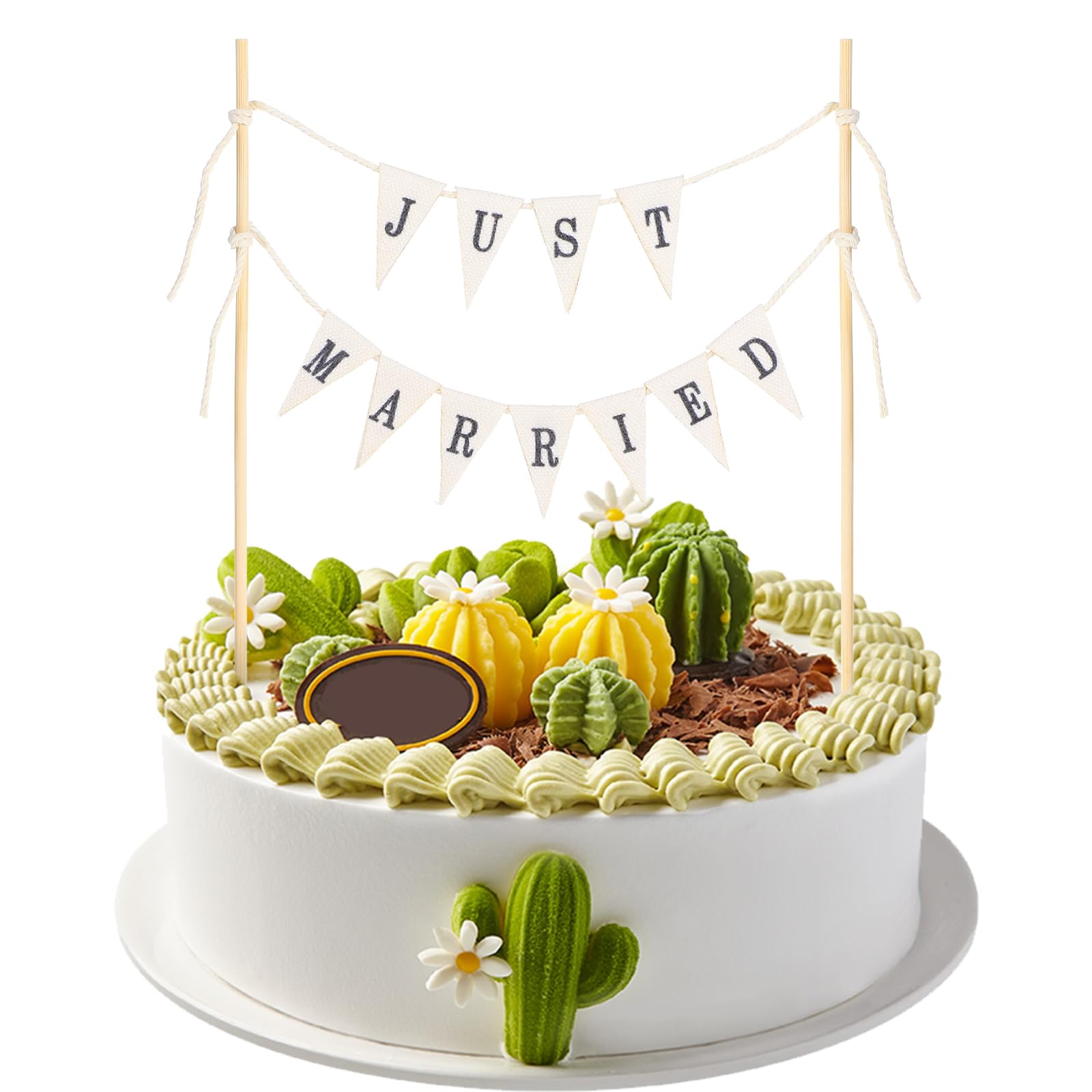 Just Married Cake Banner Wedding Cake Topper Personalized Just Married Cake Topper Vintage Affair Rustic Just Married Wedding Cake Bunting Topper Just