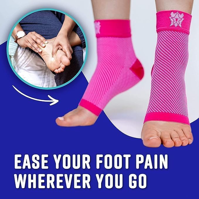 Image of Compression Socks for Plantar Fasciitis & Achilles Tendonitis Relief - 2 Pair of Ankle Compression Sleeves for Foot Swelling, Heel Spurs, Pain & Fatigue - Comfortable Arch Support Brace for Daily Use (Black, Small)