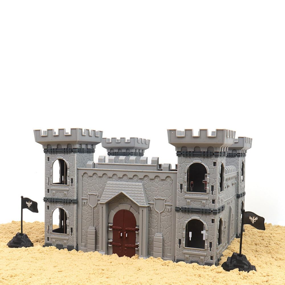 Uposao Set di Giochi di Guerre Antiche, Castello Medievale Con Cavalieri Action Figure, Accessori per la Costruzione Modello di Castello Giocattolo, Soldati, Scudo