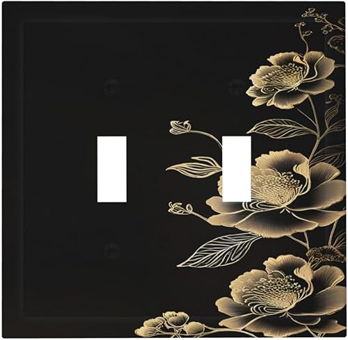 Miniatura 139 de Placa de pared de doble palanca de 2 cuadrillas con diamantes brillantes con diamantes, bonito ojo fucsia, placa frontal decorativa para dormitorio