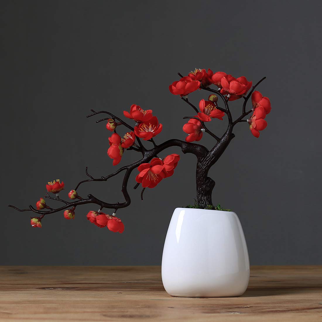 Artificielle En Pot, Ornements De Fleurs De Prunier Simulées Pour