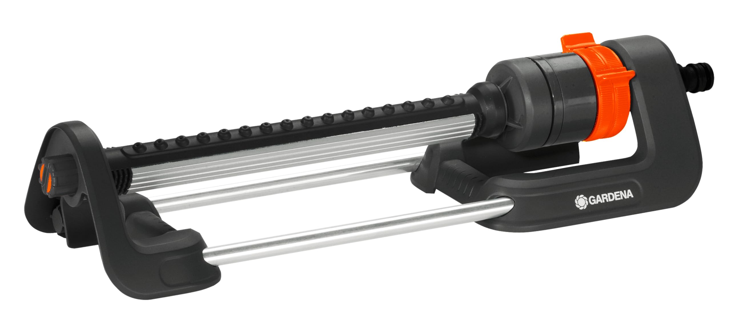 Gardena Irrigatore Oscillante da Giardino Aqua M: per l'Irrigazione di Prati da 110-250 mq, Gittata 8-18 m, Larghezza del Getto Max 14 m, Filtro in Acciaio Rimovibile (18702-20)