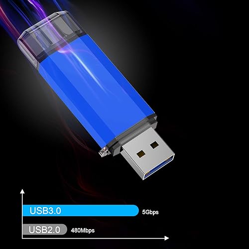 Miniatura 6 de Unidad flash USB de 128 GB, disco USB dual tipo C (USB-A 3.0tipo C 3.0), 128 GB de alta velocidad Pulgar Drive 128GB USB Pen Drive para teléfonos