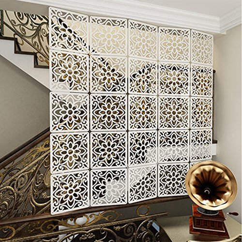 YIZUNNU 12片セット パーテーション 高さ29cm x 幅29cmアジアン 和室/洋室 オフィス 間仕切り 衝立 おしゃれ,はくしょく