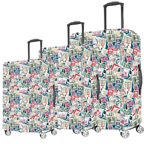 Image of Printed Luggage Cover for Traveling Bag & Suitcase - Stretchable & Scratchproof Trolley Protector with Velcro Lock & Lightweight Washable Material(Suitcase Bag Not Included, Only Cover in Product)