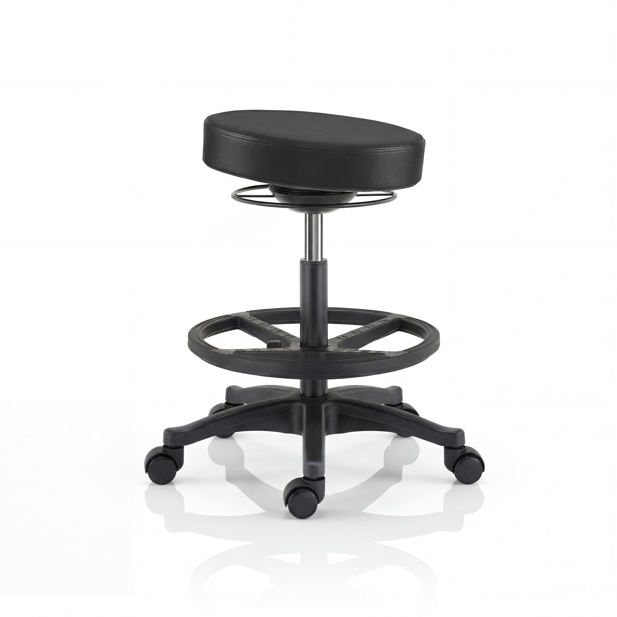 Jan Nowak Tabouret Atelier a roulettes réglable 58,2-79,5 cm pivotant 360 Tabouret Laboratoire Ergonomique siège Mobile Professionnel Industriel Jusqu à 130 kg