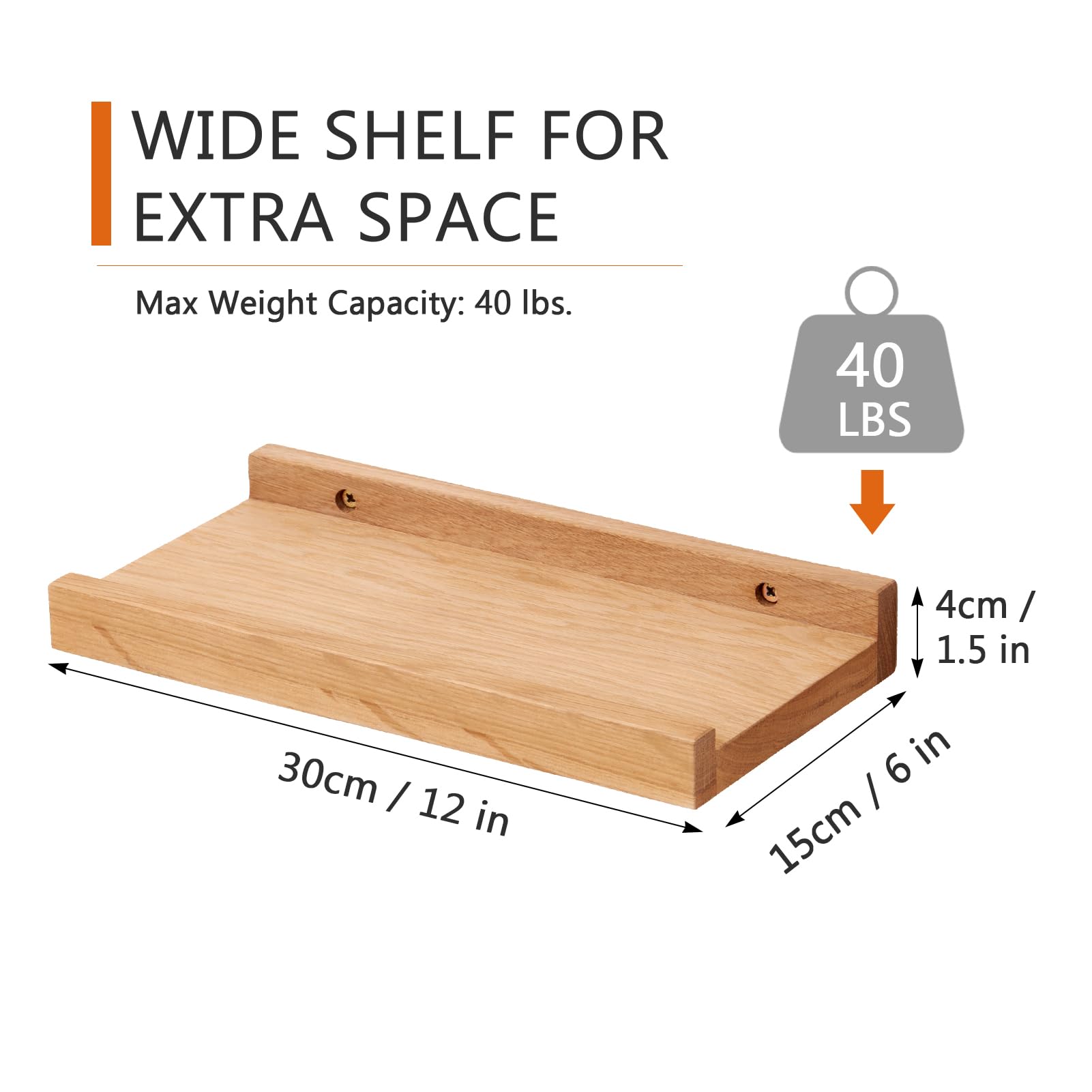 TREOAKWIS Oak Floating Shelf - Image 4
