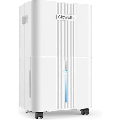 1600 Sq.ft Dehumidifiers for Home, Glowells 21 Pints Dehumidifier with Drain Hose for Basement, Smart Humidity Control Moisture Removal, 3 Operation Modes for RV, Bathroom, Bedroom