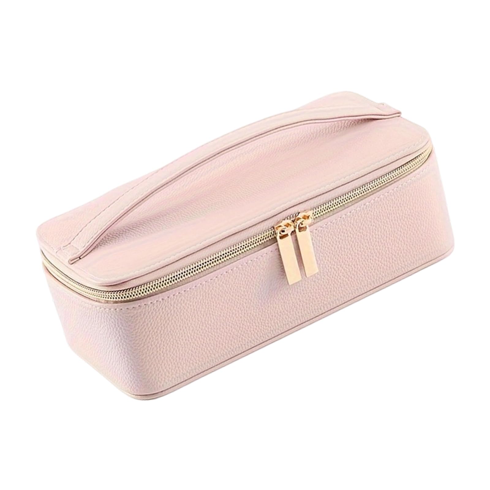 Hsioluted Women's C Stylish Pu Leather Jewelry Ase With Smooth Interior And 12 Zippered Ompartments Jewelry Holder For Travel