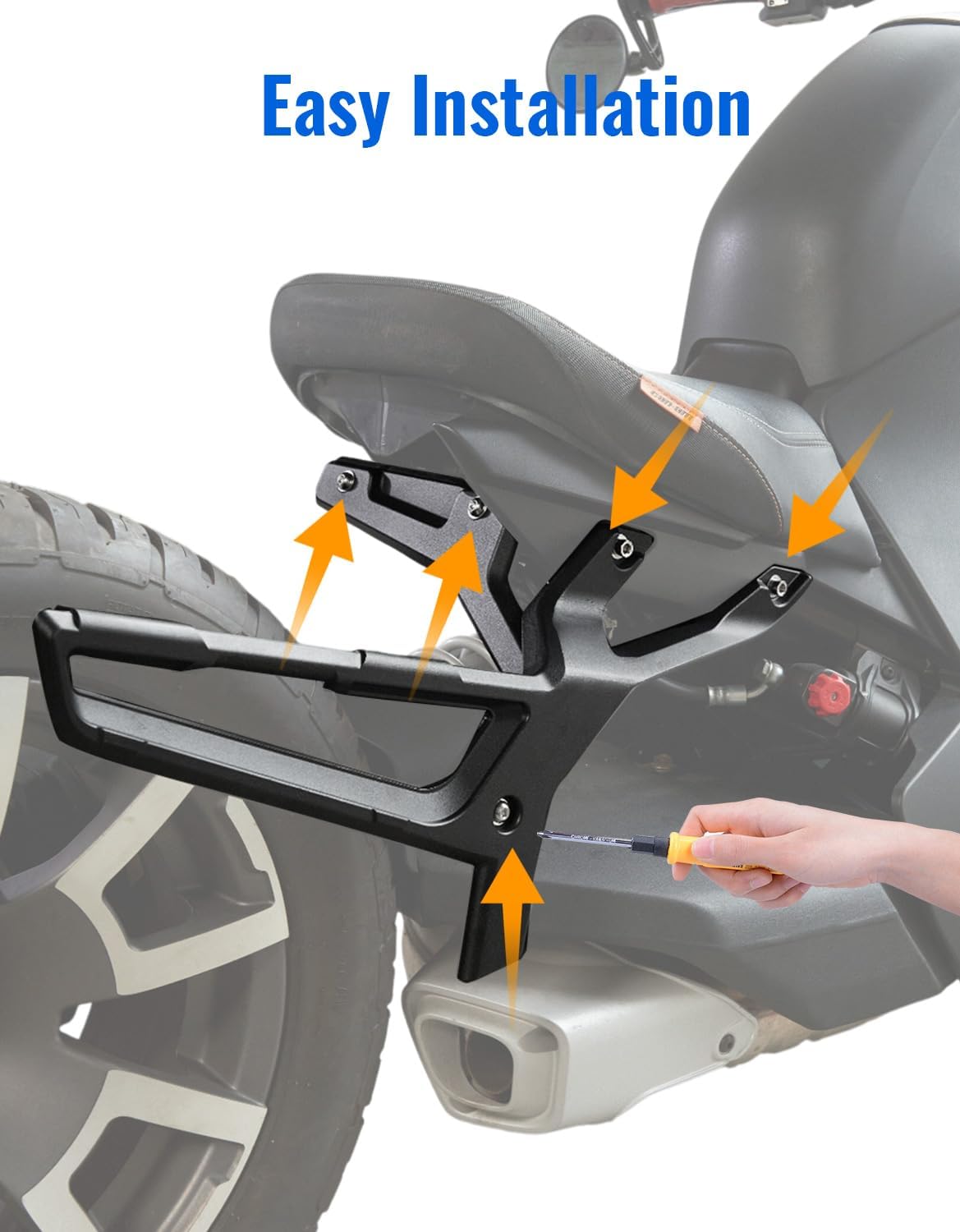 Saddlebag Rack Kit for Can-Am Ryker, Black Aluminum Luggage Bag Rack Kit for Can Am Ryker 900 600 Sport & Ryker Rally Edition All Models Accessories, Replacement for #219400856