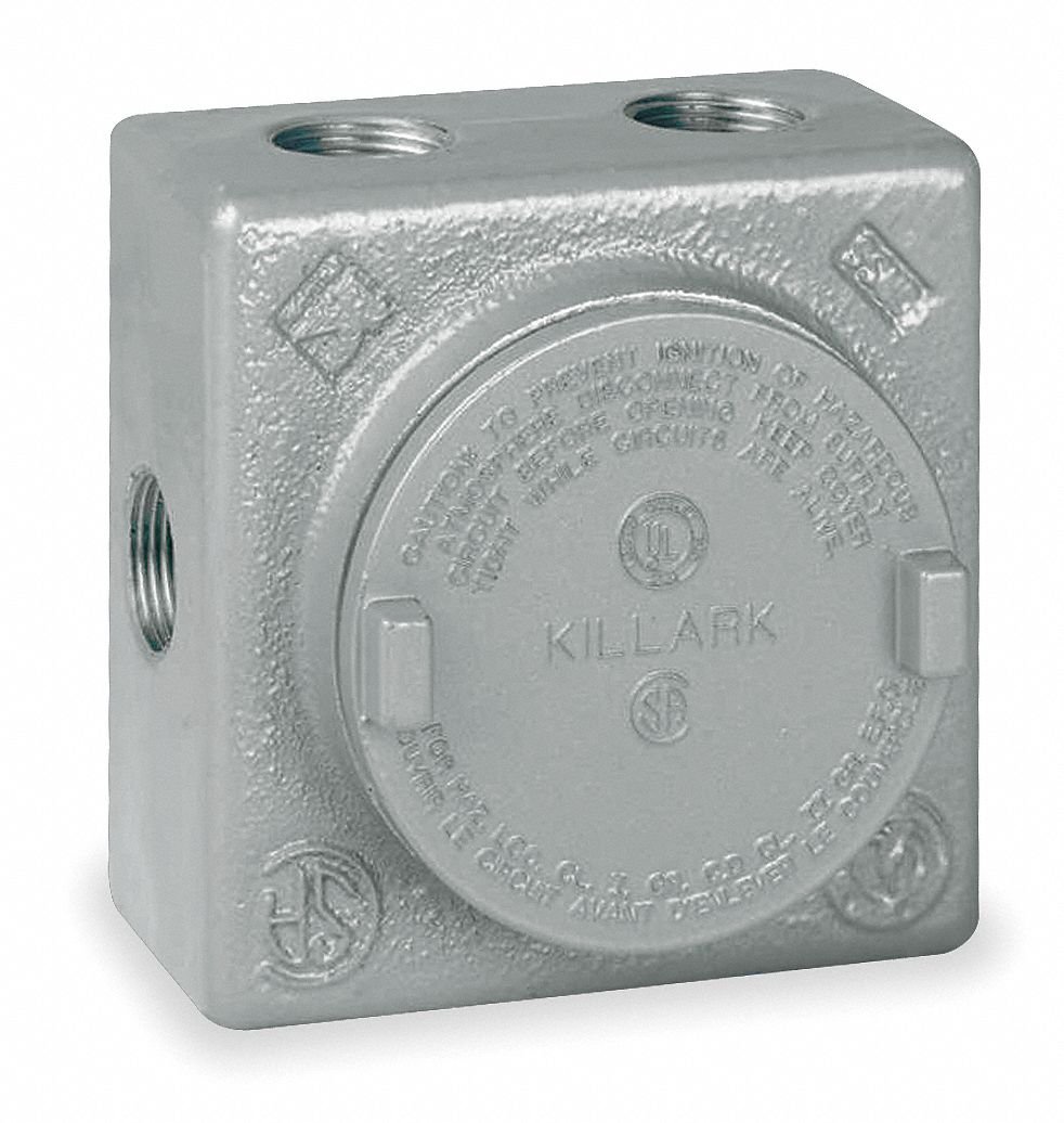 KILLARK GRSS-1 Conduit Outlet Box, 1/2 INCH, Aluminum, 7 HUB