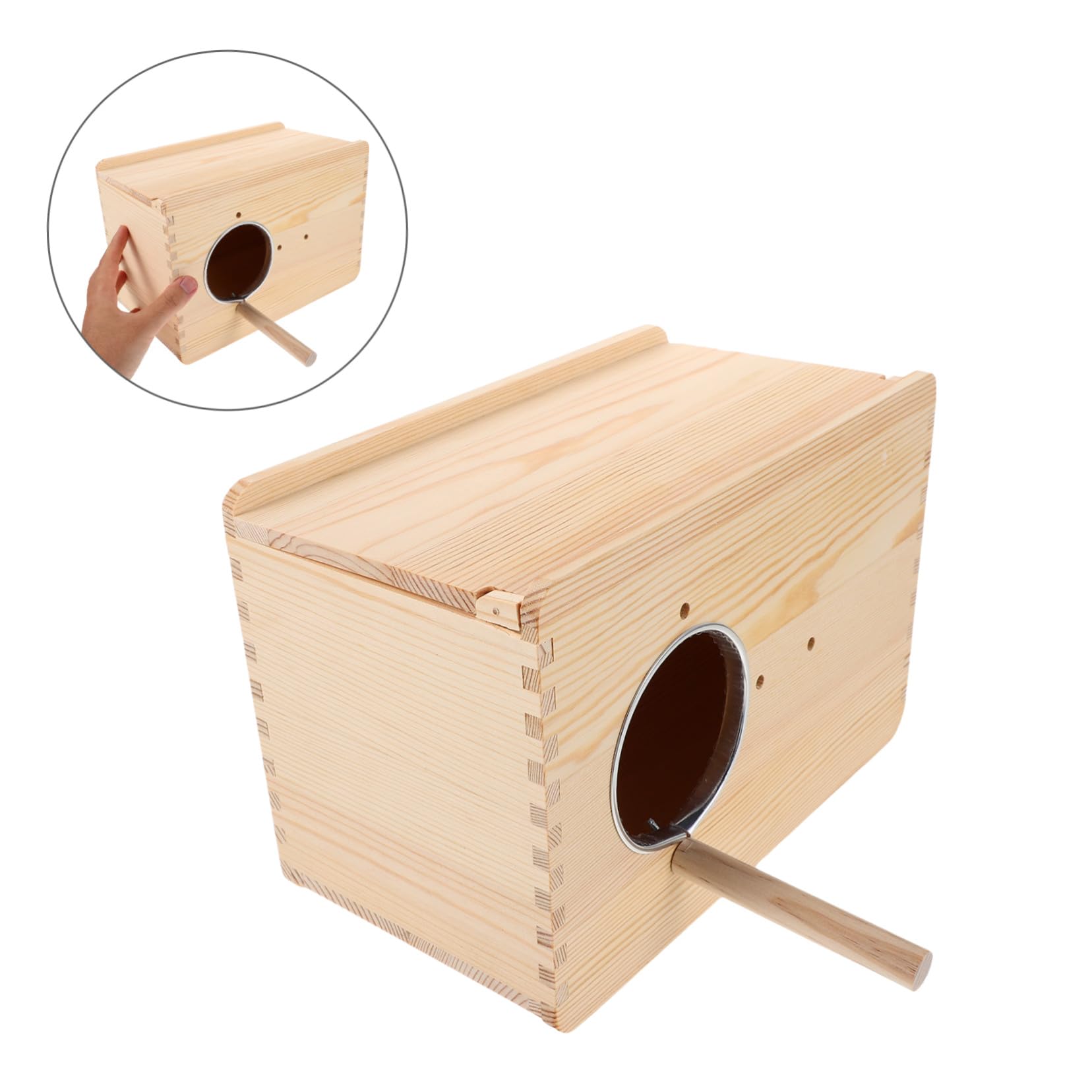 ORFOFE Nido in Legno per Cocorite e Pappagallini Box di Riproduzione Appeso Esterno Nido Sicuro e Naturale per Allevamento Uccelli Small Parrots