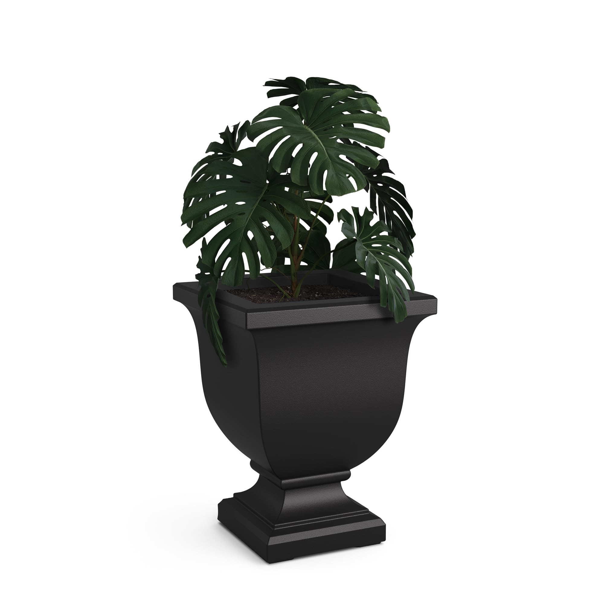 Mayne Inc. Augusta 20in Tall Planter - Black - 15in L x 15in W x 20in H - with Built-in Water Reservoir (5893-B)