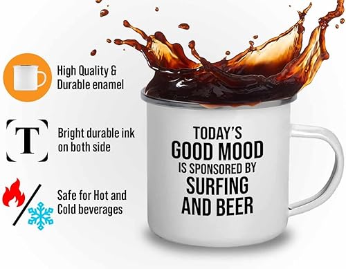 Miniatura 3 de Hobby Camper Taza de 12 onzas, surf y cerveza, Windsurf Beach Wave Summer Scuba Dive Boating Sea Lover Remar