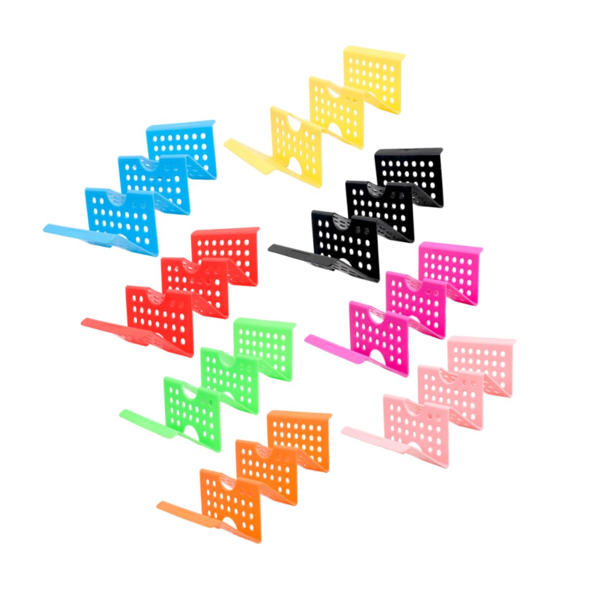 STOBAZA 8pcs Taco Serving Organizer Set Vibrant Color W Shaped Taco Holders for Tortillas and Pancakes Space Saving Dishwasher Safe for Kitchen and Party Use