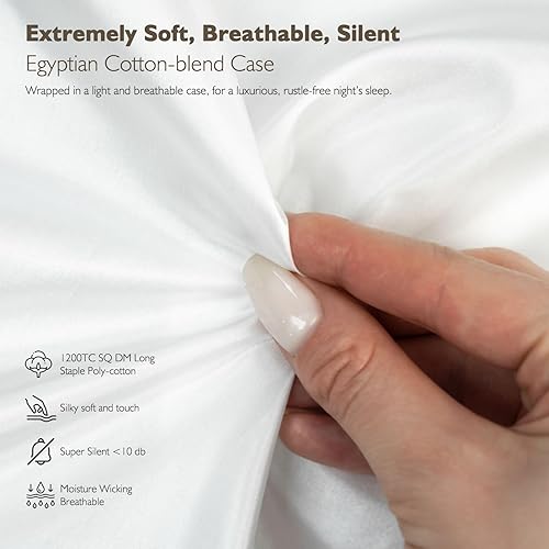 Miniatura 4 de Cobnom Edredón de plumas de lujo para hotel, tamaño Queen de gran tamaño, relleno de edredón medio cálido para todas las estaciones, funda de mezcla