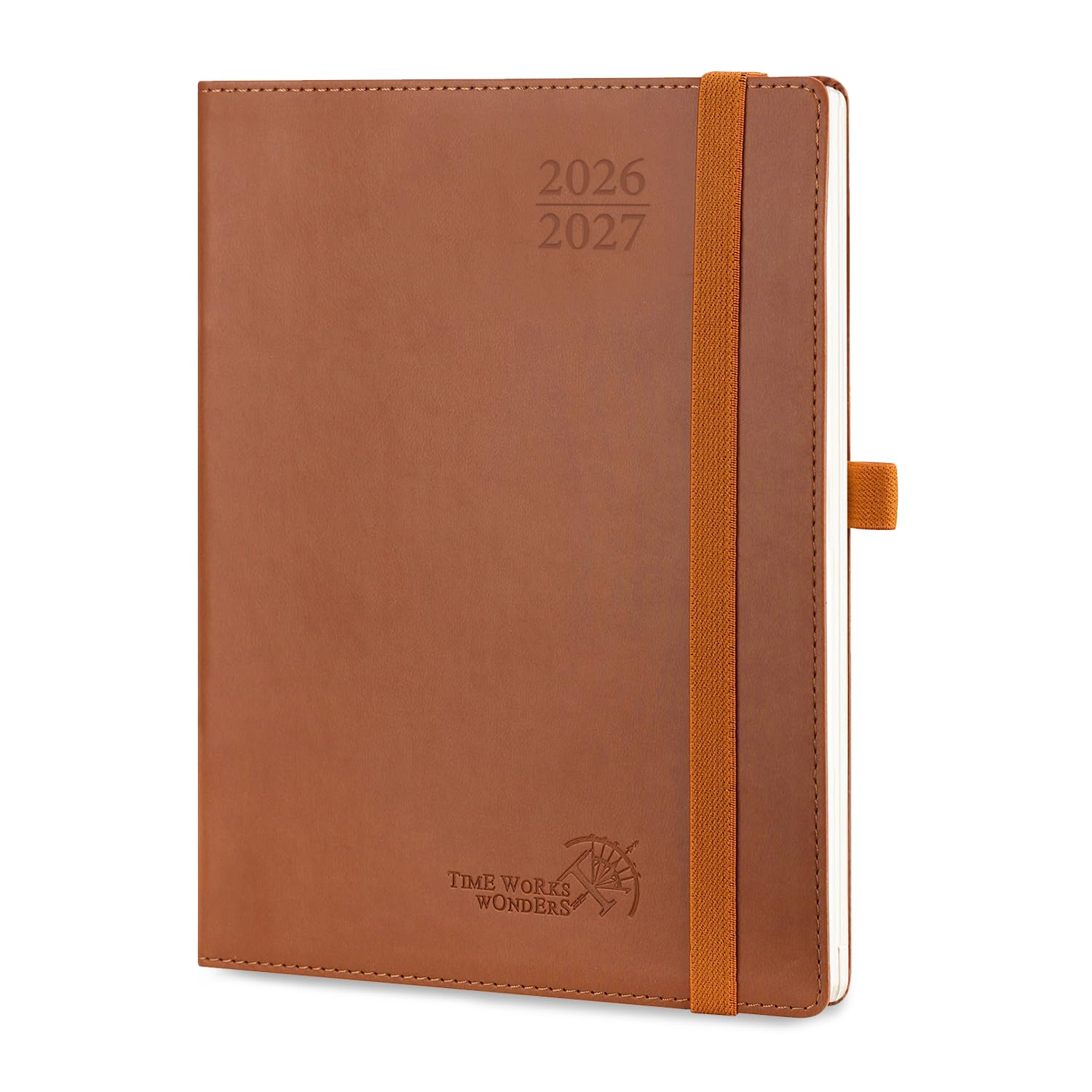 POPRUN 2026-2027 Academic Diary A5 Week to View (22x16.5 cm) Soft Cover 17 Months (Aug'26 - Dec'27) Vertical Weekly 26/27 Mid Year Planner(Brown)