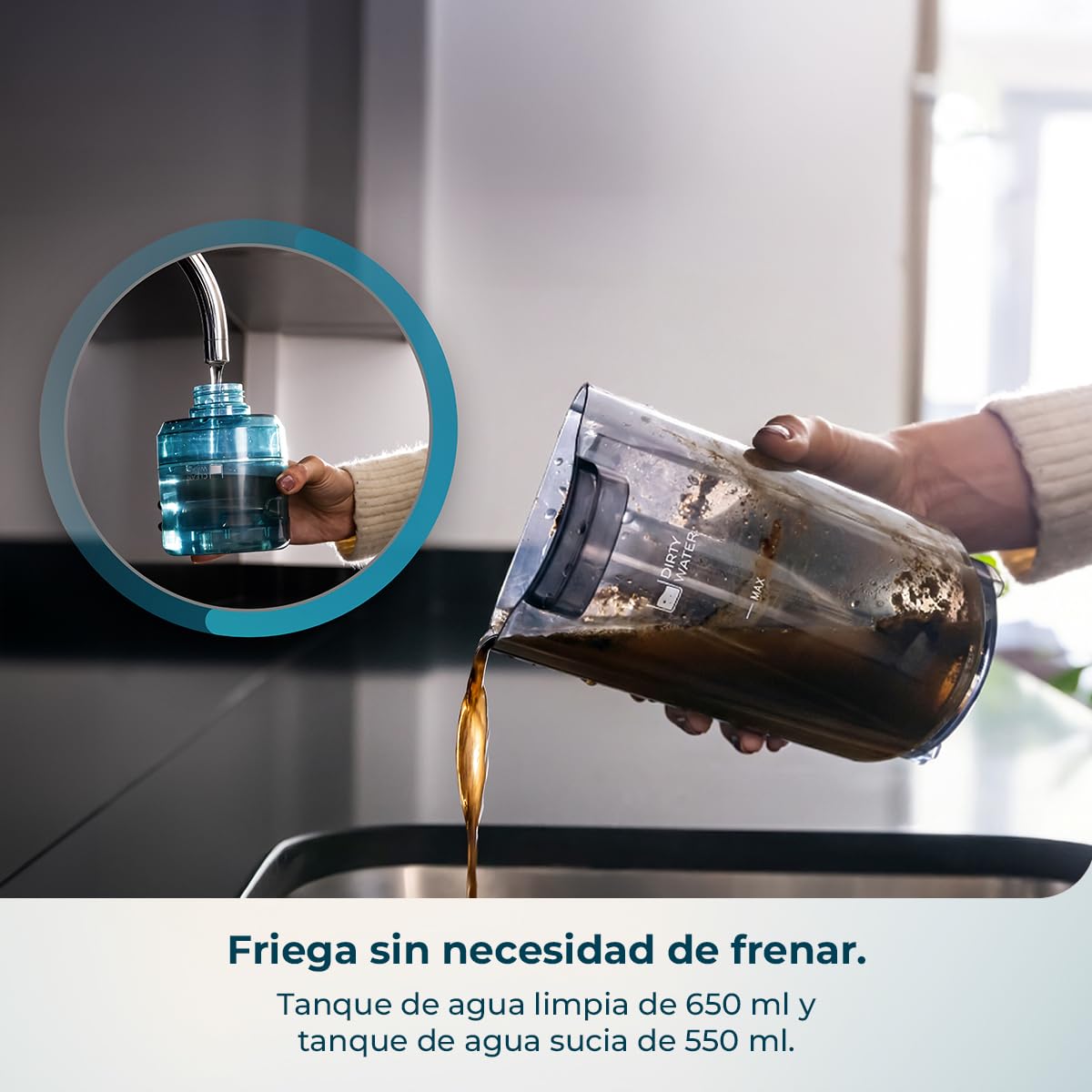 Cecotec Fregona Eléctrica Friega y Aspira Simultáneamente Freego S10 Nova. Limpieza Rápida y Profunda, Sólidos y Líquidos, 3 Modos, Motor Digital, Base de Autolimpieza, Autonomía 35mins