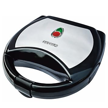 Concord Sandwich Maker Griller | 750 Watts | Steel Top Body | Automatic Temperature Controller | Silver, 