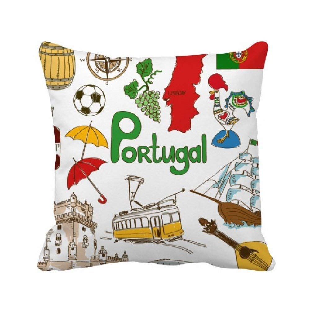 Housse de coussin Portugal motif drapeau pour décoration canapé salon