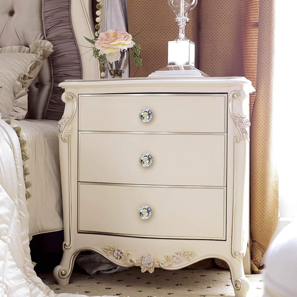 Tomorotec Elegant Crystal Diamond-Shaped Glass Drawer Pulls - Set of 12 with Golden Base and Screws, 1.2 inch/30mm - Ideal for Kitchen, Bathroom, Dresser and Wardrobe Cabinets